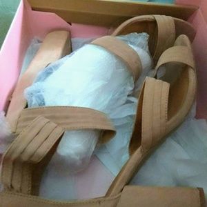 Tan two strap sandals